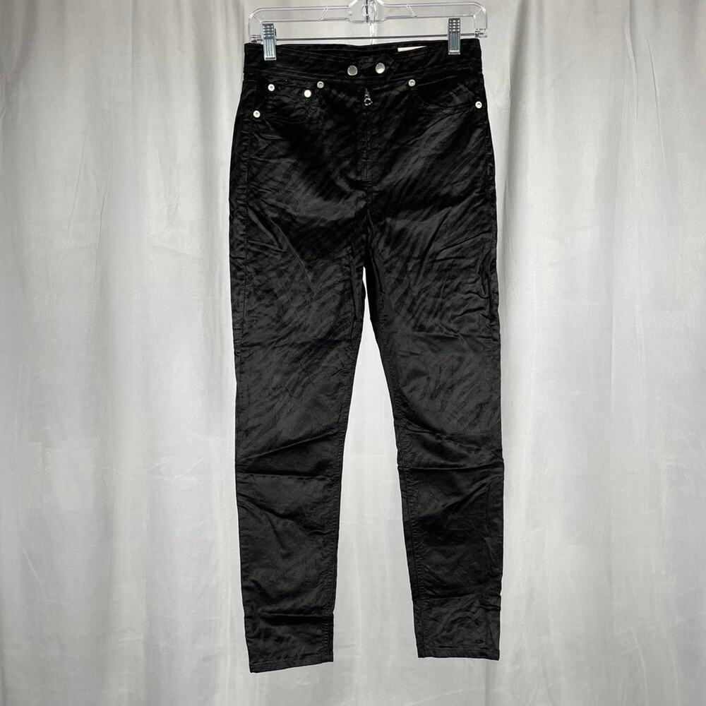 Rag & Bone Nina Zebra Skinny Ankle Jeans in Black.